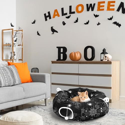 Aliceset Halloween Cat Tunnel Bed for Indoor Cats