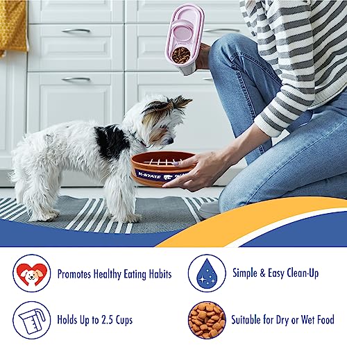 NCAA Super-Bowl - Kansas State Wildcats Slow Feeder Dog Bowl. Football Design Slow Feeding Cat Bowl for Healthy Digestion. Non-Slip Pet Bowl for Large & Small Dogs & Cats - color: Kansas State Wildcats