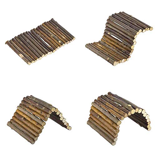 PINVNBY Guinea Pig Wooden Ladder Bridge (20 x 11.8 in) Rabbits Hideout, House, Tunnel, Rodents Chew Toys for Bunny, Chinchillas, Hedgehogs, Ferrets, Rat and Small Animals-Extra Large (Pack of 2) - size: 1 PCS, L ( 20 X 11.8 inches ) (Pack of 2)