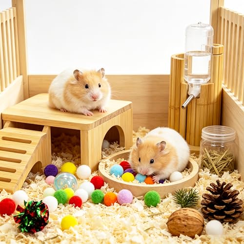 Hedgehog Dig Box Tray with Colorful Ball Bell Toy, Enrichment Accessories