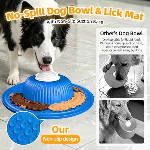 Multi-Purpose Silicone Slow Feeder & Lick Mat for Dogs & Cats (Blue) - color: Blue