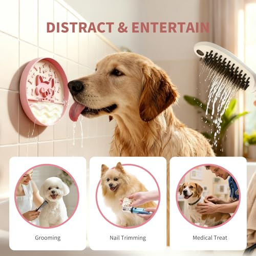 Slow Feeder Dog Bowl with Non-Slip Base, Silicone Puzzle Dog Food Bowl with Unique Design, Slow Feeding Bowl for All Types of Dogs Cats, Interactive Slow Eating, Anti-Choking - color: Pink