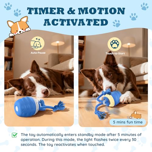 Interactive Dog Toys Ball, Motion Activated Dog Toy for Medium/Large Dogs, Wicked Balls for Boredom, Dogs Toy to Keep Them Busy(Blue) - color: Blue