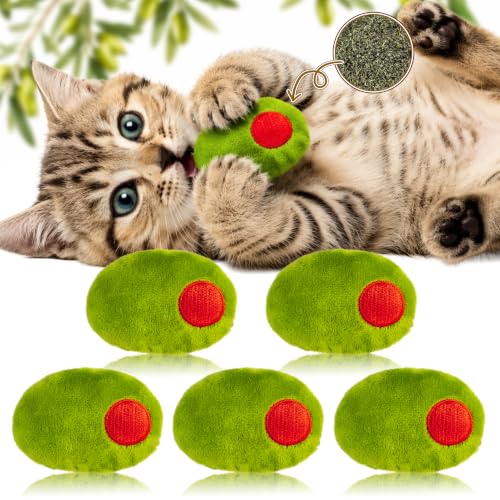 5Pcs Olive Catnip Crinkle Paper Sound Toys for Cat, Catmint Cat Toy Gift - style: Olive (with Crinkle Paper)