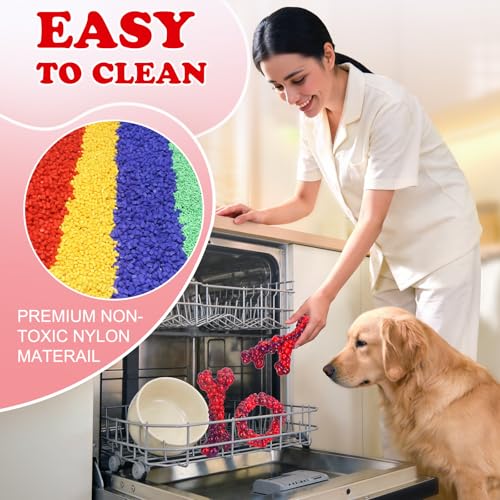 3Pack Bone Indestructible Dog Chew Nylon Toys for Aggressive Chewers - color: Red