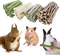 4 in 1 Natural Bunny Chew Toys Sticks Rabbit Treat Apple Hay Bamboo - size: 250g (4 in 1)