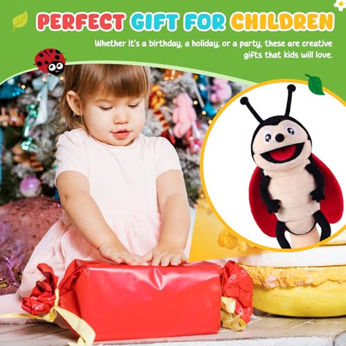 Animal Hand Puppets 11 Inch Insect Plush Ladybug Ant Dragonfly Caterpillar Puppet Toys Role-Play Puppets for Kids Storytelling Imaginative Pretend Play Teaching Preschool(Ladybug) - style: Ladybug