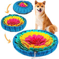Vivifying Snuffle Mat for Dogs, 17 in Flower Puzzle Mat, Red, Yellow & Blue - color: Red&Yellow&Blue