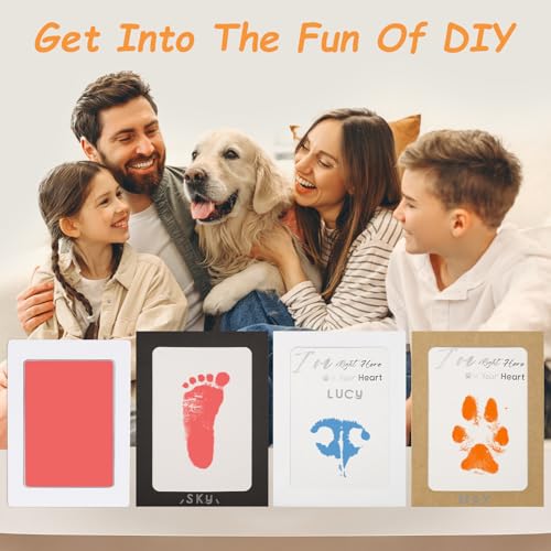 DeerZone Inkless Paw Print Kit,Dog Paw Print Kit,Dog Nose Print - color: Macarons, size: Medium-Large 4 Pack