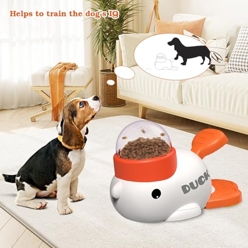 Duck Dog Treat Dispenser Toy, Interactive Slow Feeder Puzzle Toy - color: Yellow