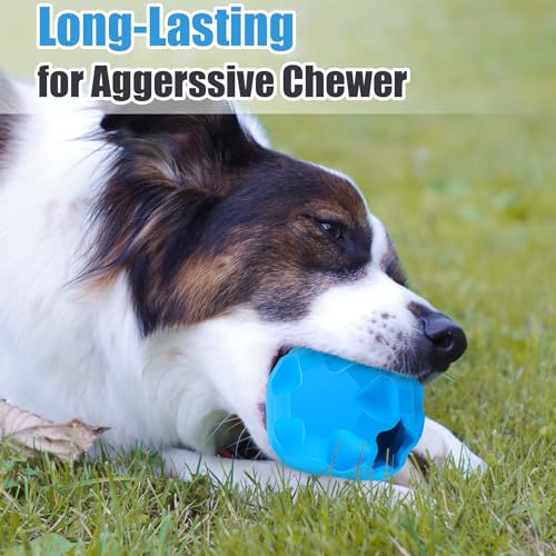 Rubber Treat Dispensing Cognitive Dog Toys for Aggressive Chewers Breed - color: Blue
