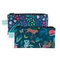 Bumkins Reusable Snack Bags, for Kids School Lunch and for Adults Portion, Washable Fabric, Waterproof Cloth Zip Bag, Supplies Travel Pouch, Food-Safe, 2-pk Jungle and Animal - color: E2 Jungle-Sm