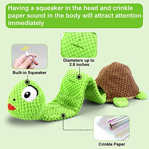 Letsmeet Dog Squeak Toys Dogs Enrichment Treat Dispensing Puzzle Toys Interactive Dog Toys for Large Medium Small Dogs - style: Turtle
