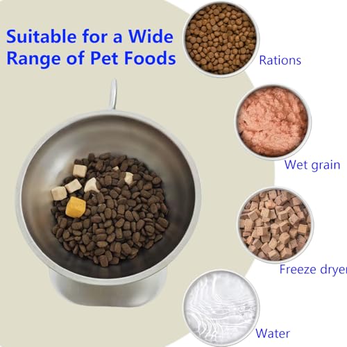 Elevated Cat Food Bowl 15° Tilt Stainless Steel,1PC - size: A-1PC