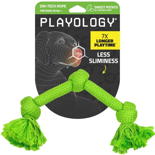 Playology Tug Rope Dog Toys for Large Dogs - Jumbo, Sweet Potato Scent - size: Jumbo, style: Sweet Potato