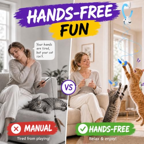 Interactive Cat Toys for Indoor Cats, Clip-On Automatic Flying Bird - color: Blue