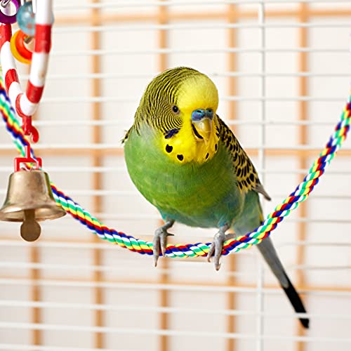 2 Pcs Bird Rope Perches Climbing Rope Bird Cage Accessories, - size: 21.6 Inch, 31.5 Inch