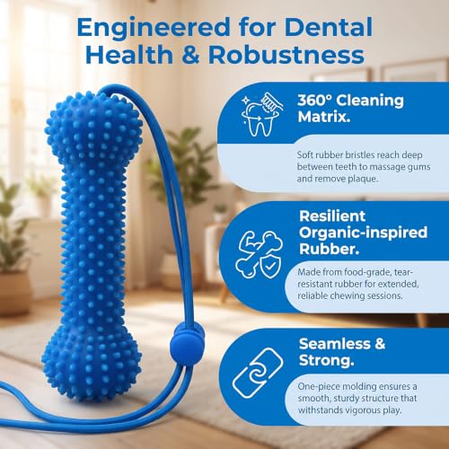 Dog Chew Toys, Durable Interactive Dog Toys with Rope, Enrichment Chew Toy for Small, Medium and Large Dogs, Indoor Outdoor Toy for Stress Relief and Boredom Busting