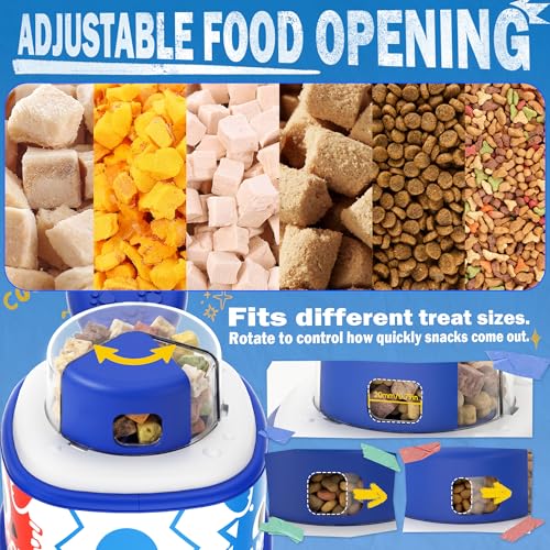 Dog Treat Dispenser Toy, Interactive Dog Enrichment Toy with Adjustable Food Opening, Step & Spin Puzzle Feeder for Mental Stimulation, Non-Slip Slow Feeder Toy for Small & Medium Dogs