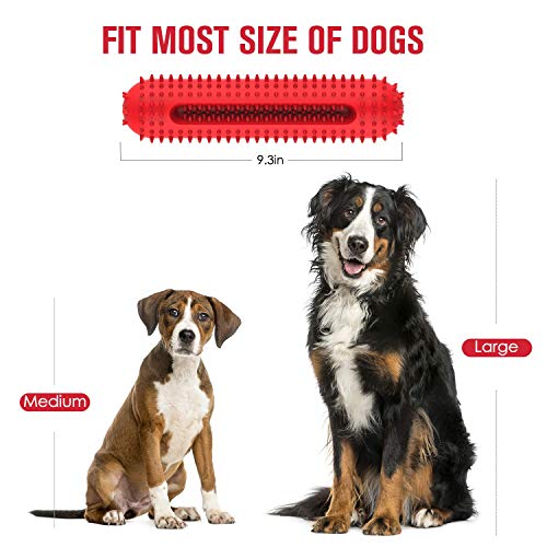 petizer Dog Squeaky Toy for Aggressive Chewers, Tough Toothbrush Dental Dog Chew Toy, Durable Rubber Toy for Pet Training, Dog Teeth Cleaning, Playing and Chewing for Medium & Large Breeds