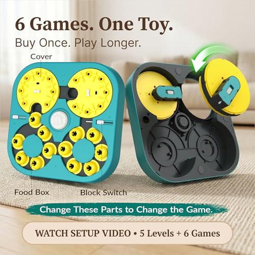 KADTC XL 5-Levels Dog Puzzle Toy, 6 Games Mental Stimulation for Smart Dogs