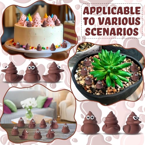 Chunful 25 Pcs Mini Poop Rubber Ducks Bulk Rubber Brown - color: Brown, size: Rubber