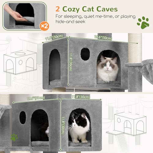 Globlazer Large Cat Tree 72in Tall Cat Climbing Tower, F72G, Light Grey - color: Light Grey