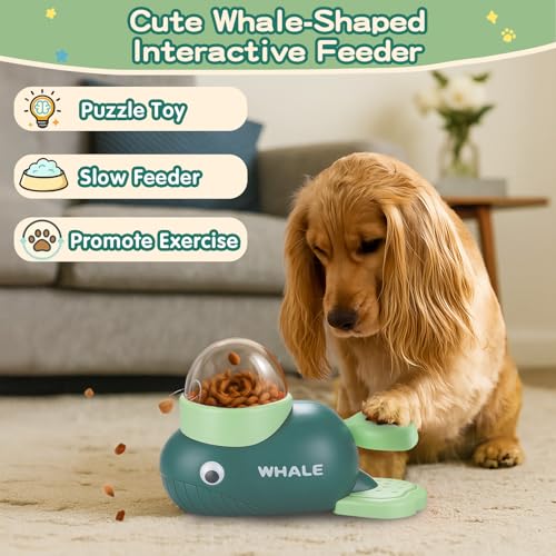 Interactive Dog Toys & Cat Toys for Indoor Cats, Dog Puzzle Toy Slow Feeder Bowl, Puppy Enrichment Toys, Interactive Cat Toys, Dog Feeder Puzzle Toy for Smart Dogs to Keep Them Busy - color: Whale-Green