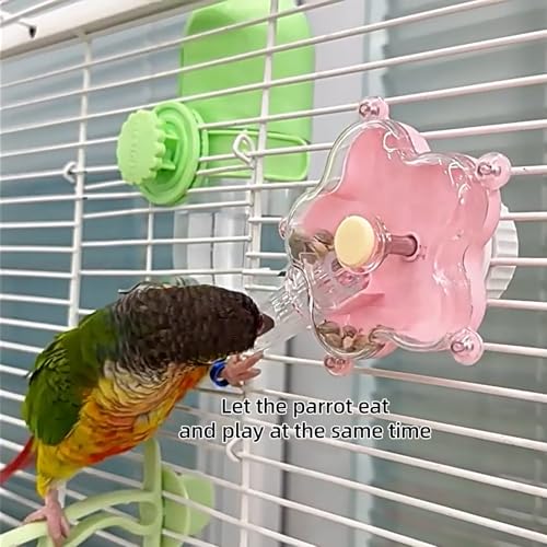 Bird Parrot Foraging Toy Bird Feeding Toy, Spinning Wheel Chew Toy, Enrichment & Training Parrot Puzzle Toys Ideal for Small and Medium Cockatiel Parakeet Conure (Green) - color: Green