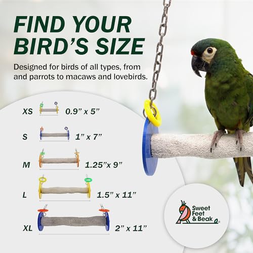 Sweet Feet and Beak Roll Bird Swing, Conure Quaker, Small, Blue - color: Blue, size: Small 8.5"