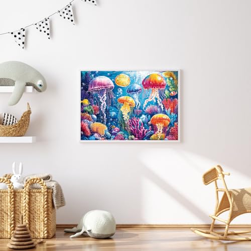 Colorful Puzzles for Kids Ages 4-8 100 Pieces Jellyfish Puzzles - color: Jellyfish