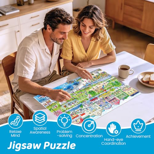 500 Piece Puzzles for Adults,Small Town Jigsaw Puzzle 500 Pieces - color: Small Town