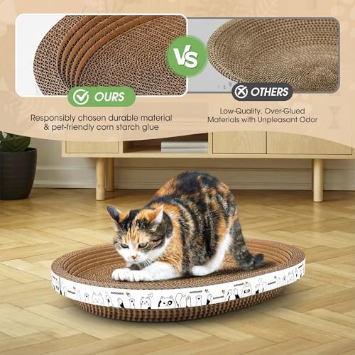 3Pack Extra Large Versatile Cardboard cat Scratcher & Lounger bed, High-Density cat Scratch Pads for Indoor Cats Grinding Claws, Ergonomical curved Cat Scratching Board, Couch Protector from Cat Claws - size: 3-Pack - Extra Large
