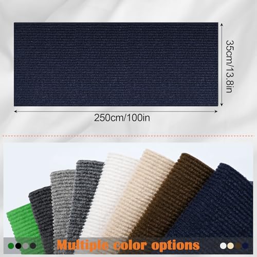 Cat Scratch Furniture Protector - 100" x 13.8" Trimmable Self-Adhesive Cats Claws Scratch Pads, DIY Cat Climbing Couch Protector for Scratch Post Cat Tree Replacement Indoor (Dark Blue) - color: Dark Blue, size: 13.8" x 100"