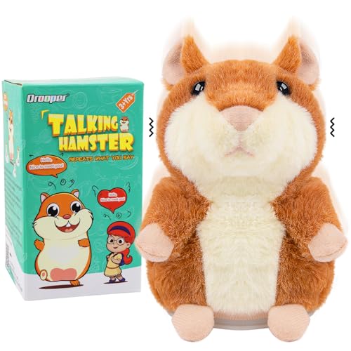 Talking Hamster, Interactive Plush Toys for Boys Girls 3-5 Year Old Gifts - color: Brown