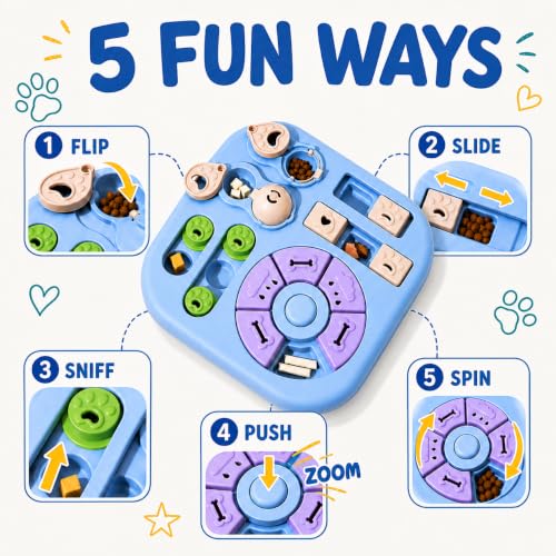 Interactive Cat Puzzle Toy, Maze Slow Feeder, 11.02in - color: light blue