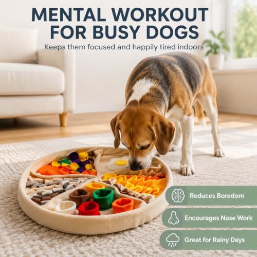 GROZY Snuffle Mat for Dogs & Cats, Interactive Foraging Slow Feeder Mat
