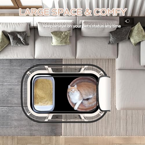 XRG Foldable Dog Playpen with Pad,Indoor Cat Kennel M(31.5"x23.6"x21.7") - color: Beige, style: Medium（31.5"L x 23.6"W x 21.7"H）