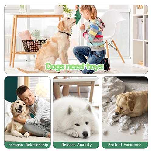 WishLotus 2Pc Dog Rope Toys, Cute Dinosaur and Yellow Duck Shaped Dog Toys for Aggressive Chewers, Cotton Dog Chew Toys for Small Medium Large Breed Teething (Dinosaur+Duck)