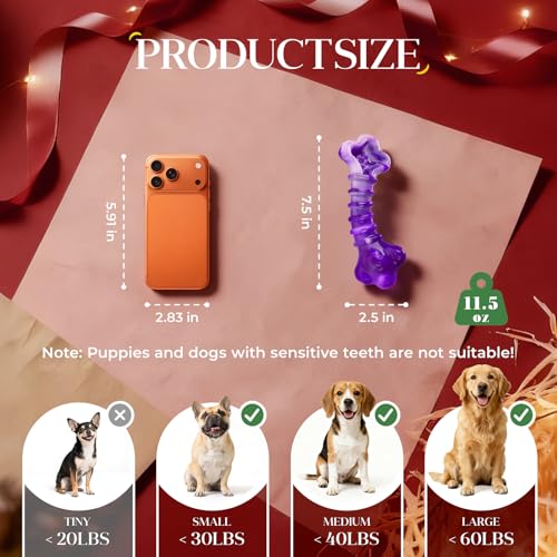 Kseroo 2-Pack Indestructible Dog Toys for Aggressive Chewers 25-75lbs - color: Purple & Blue