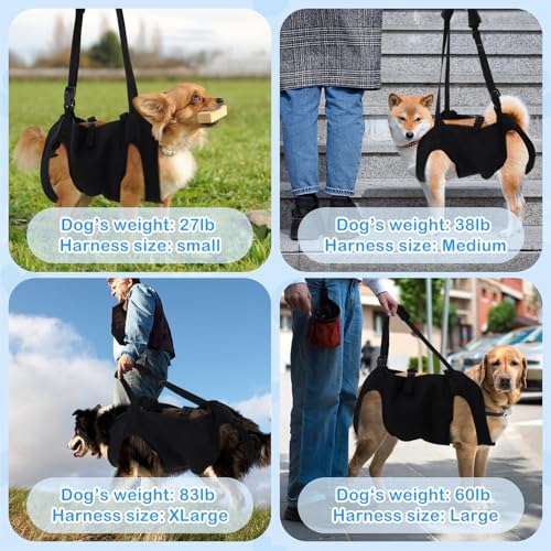 Shinylin Dog Carry Sling Emergency Backpack Dog Lift Harness, S - size: S