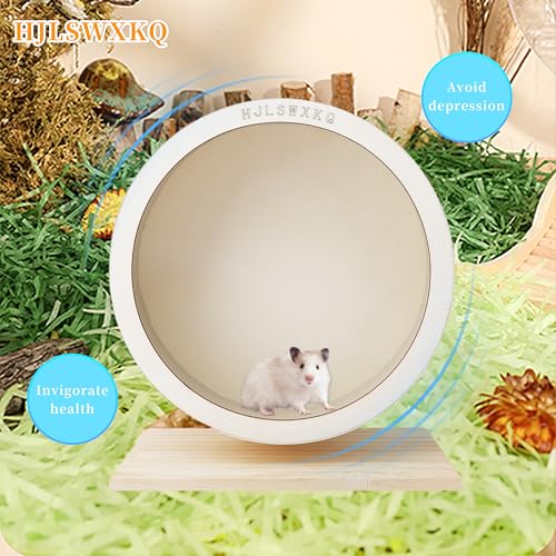 9 inch Silent Wooden Hamster Wheel with Removable Track - size: 9in