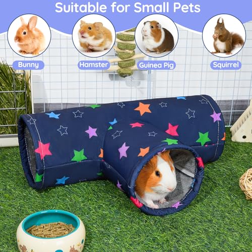 Glittme Washable Guinea Pig Tunnel, 17.7" Soft Plush Hideout for Small Pets