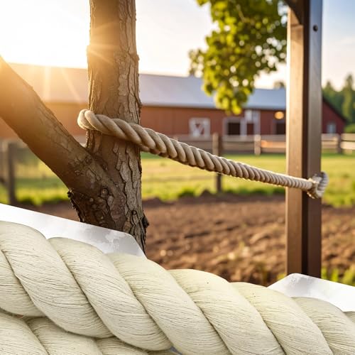 Pelican Rope 100% Cotton Twisted Rope, Natural Macrame Cord for Crafts, Pet Toys, Safe for Animals, DIY, Gardening,Indoor/Outdoor, Soft, Durable, Low-Stretch, 1" x 300 ft - style: 1in x 300 ft