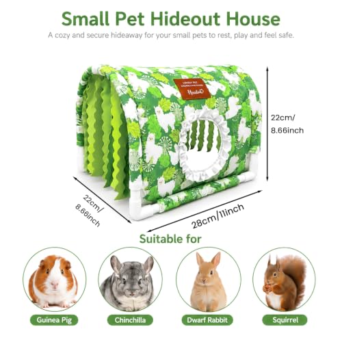 Guinea Pig Hideout Tunnel – Washable Small Animal Hide Tunnel - color: Green