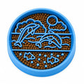 Silicone Slow Feeder Dog Bowl, Non-Slip Interactive Puzzle Bowl, Anti-Choking Feeding Dish for Small & Medium Dogs (Blue) - color: blue