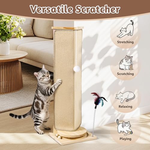 Couch Corner Cat Scratcher, 31'' Tall Cat Scratching Post