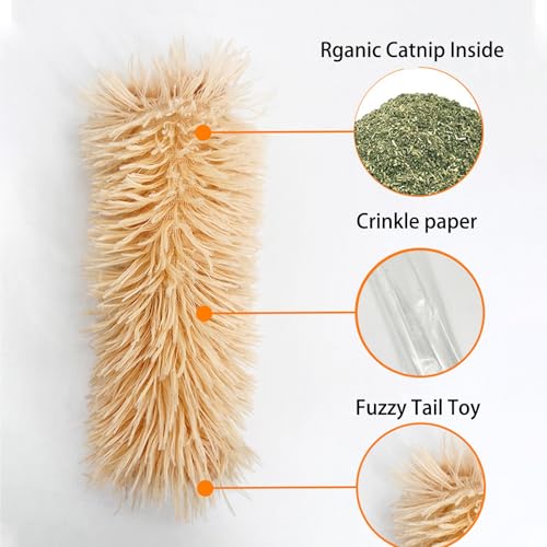 Cat Toys Pillows, Soft and Durable Catnip Toys with Crinkle Sound Inside， - color: green