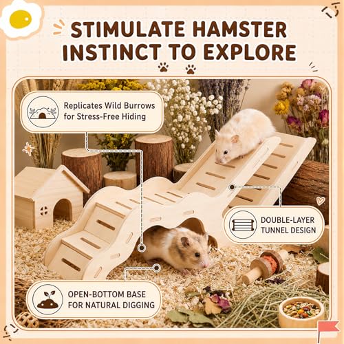 BreezeHug 4 Pcs Hamster Cage Accessories Hamster Platform Toy, L-Shaped - style: L-shaped