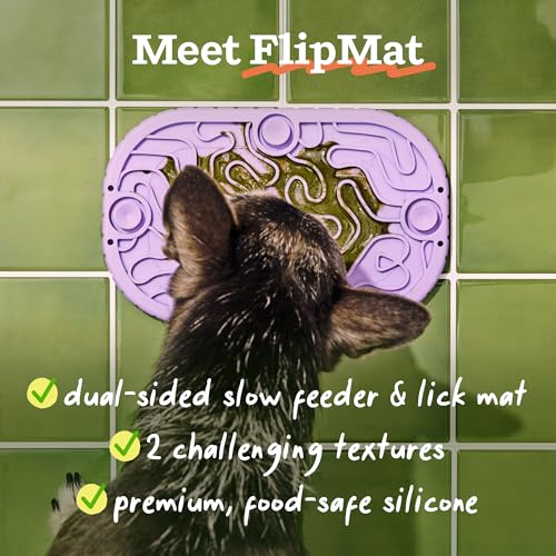 Woof FlipMat Mini & LickWells Doggy Dental Dog Lick Mat Spread, 12 oz